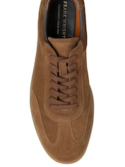 Frank Wright Brown Mens Suede Lace-Up Trainers - Image 4 of 4