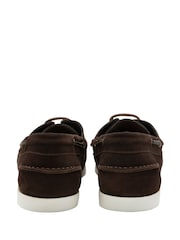 Frank Wright Brown Suede Mens Leather Slip-On Boat Shoes - Image 3 of 4