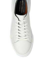 Frank Wright White Mens Suede Lace-Up Trainers - Image 4 of 4
