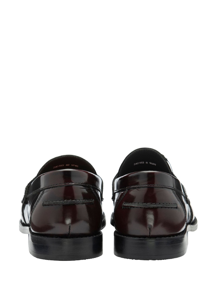 Frank Wright Red Mens Leather Slip-On Loafers - Image 3 of 4