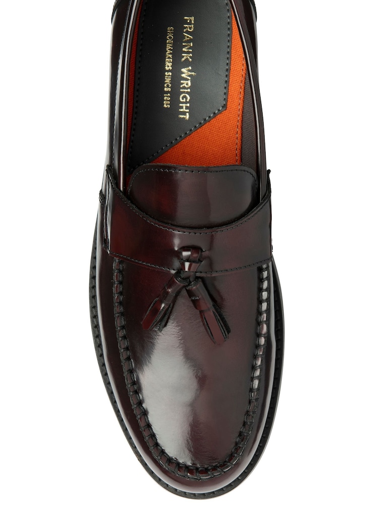 Frank Wright Red Mens Leather Slip-On Loafers - Image 4 of 4 Frank Wright Red Mens Leather Slip-On Loafers - Image 4 of 4