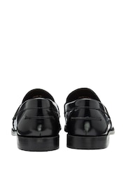 Frank Wright Black Mens Leather Slip-On Loafers - Image 3 of 4
