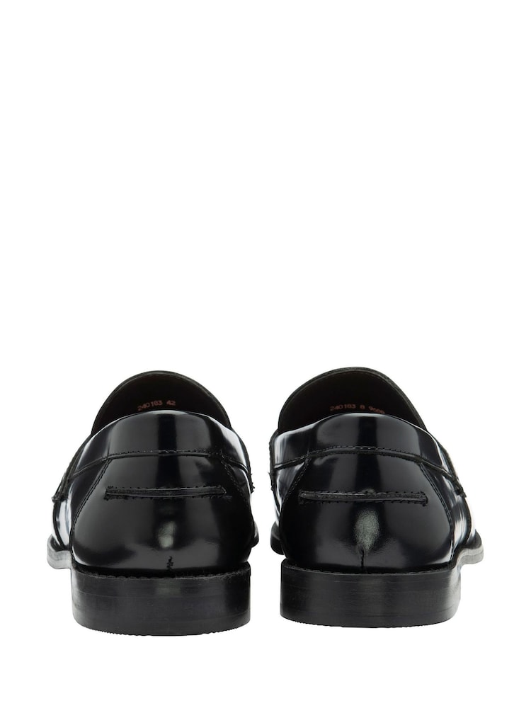Frank Wright Black Mens Leather Slip-On Loafers - Image 3 of 4