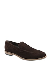Frank Wright Brown Suede Suede Slip On Loafers - Image 1 of 4