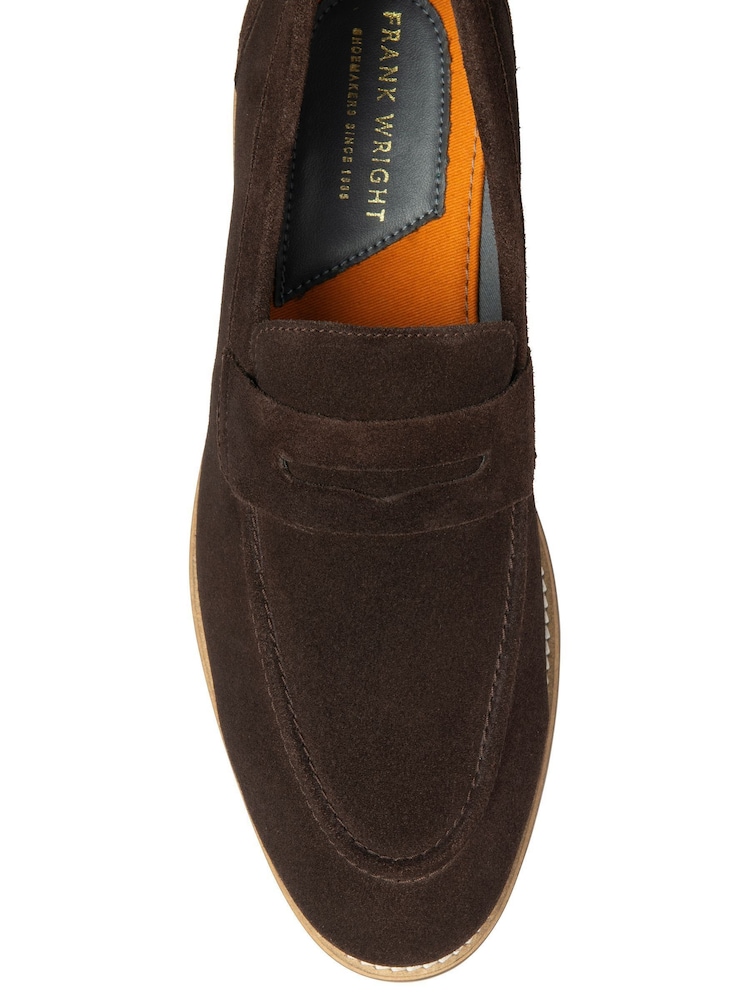 Frank Wright Brown Suede Suede Slip On Loafers - Image 4 of 4 Frank Wright Brown Suede Suede Slip On Loafers - Image 4 of 4