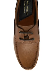 Frank Wright Brown Mens Leather Slip-On Boat Shoes - Image 4 of 4