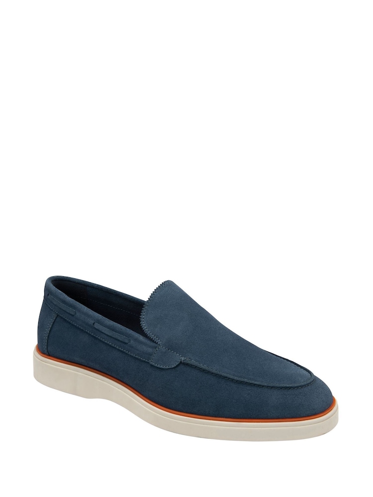 Frank Wright Blue Mens Suede Slip-On Loafers - Image 1 of 4