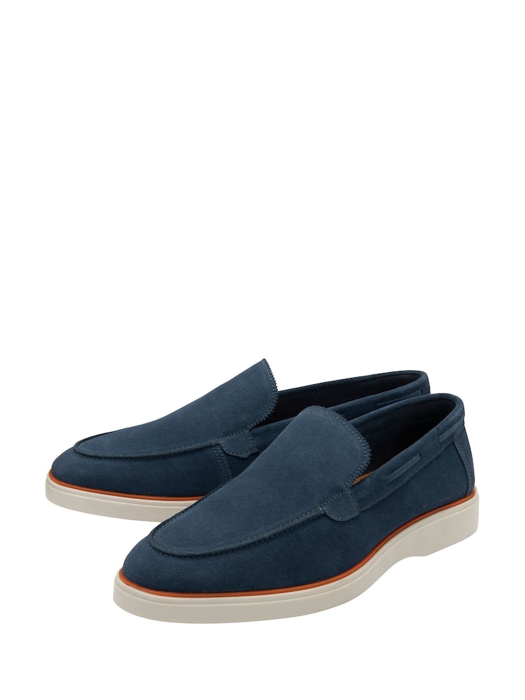 Frank Wright Blue Mens Suede Slip-On Loafers - Image 2 of 4