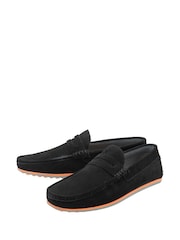 Frank Wright Black Mens Suede Slip-On Loafers - Image 2 of 4