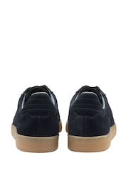 Frank Wright Blue Mens Suede Lace-Up Trainers - Image 3 of 4