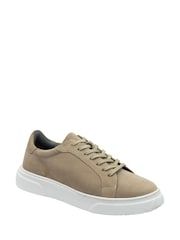 Frank Wright Brown Mens Suede Lace-Up Trainers - Image 1 of 4