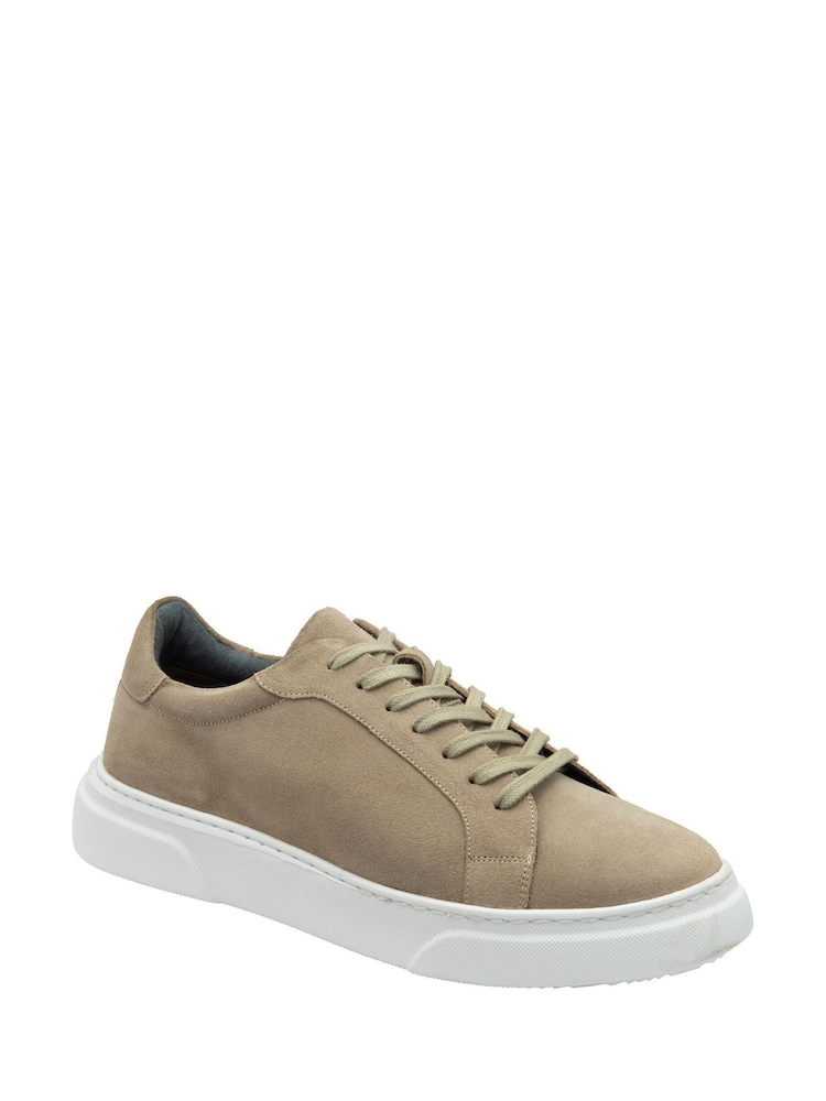 Frank Wright Brown Mens Suede Lace-Up Trainers - Image 1 of 4