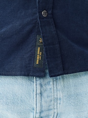 Navy Blue Western Styling Long Sleeve Cord Shirt - Image 6 of 9
