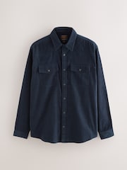 Navy Blue Western Styling Long Sleeve Cord Shirt - Image 7 of 9