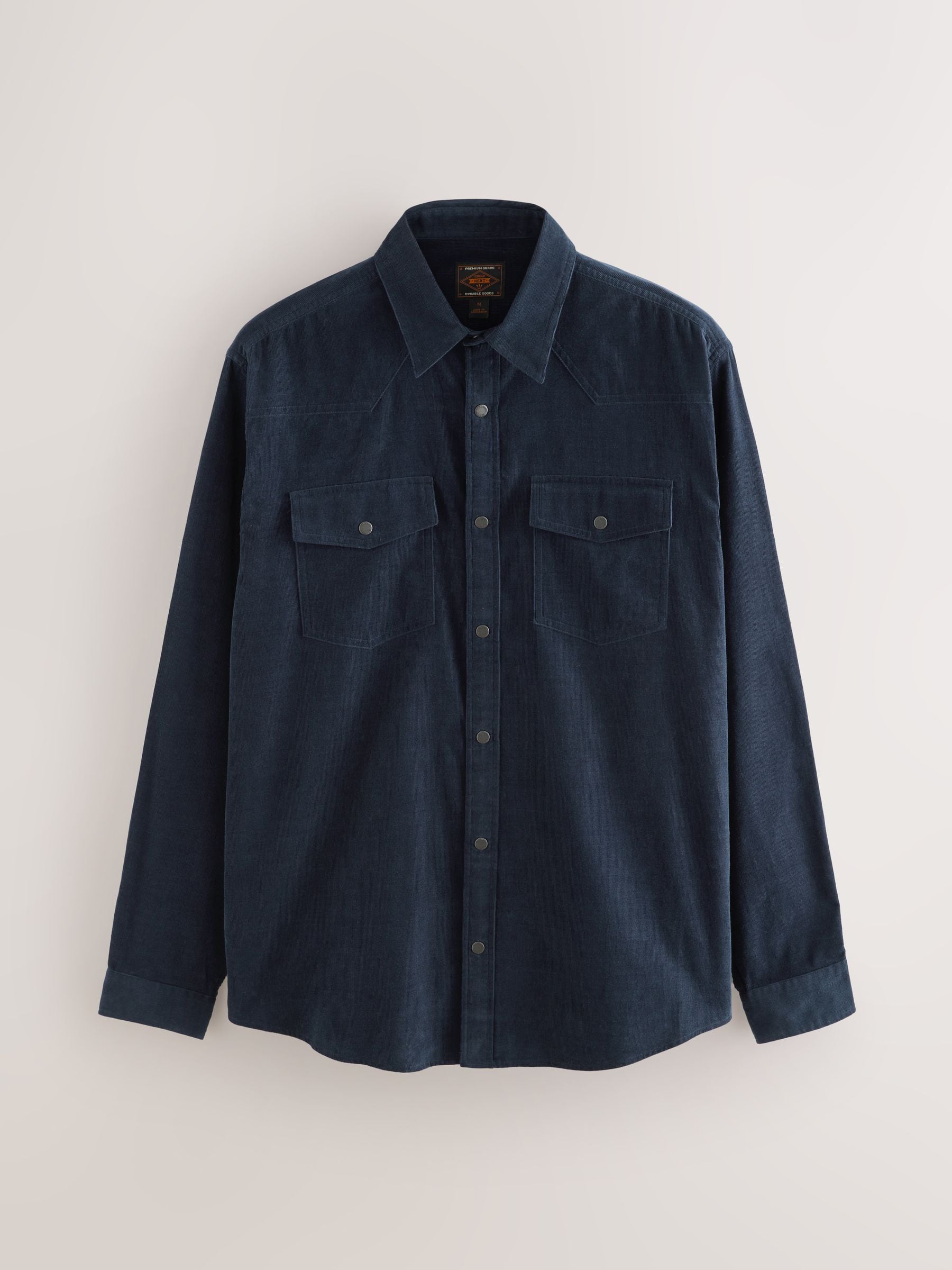 Buy Navy Blue Western Styling Long Sleeve Cord Shirt from Next USA