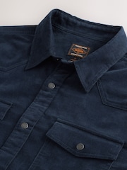 Navy Blue Western Styling Long Sleeve Cord Shirt - Image 9 of 9