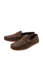 Frank Wright Brown Mens Suede Slip-On Loafers - Image 2 of 4