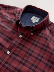 Rojo burdeos - Camisa Oxford elástica a cuadros con manga larga - Imagen 9 de 9