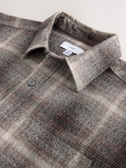 Grey Western Style Ombre Check Long Sleeve Shirt - Image 6 of 7