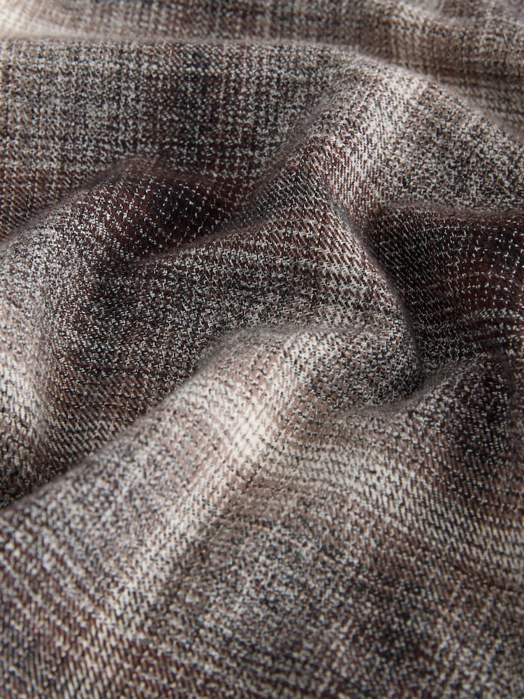 Grey Western Style Ombre Check Long Sleeve Shirt - Image 7 of 7