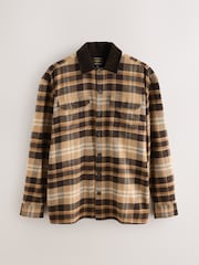 Brown Cord Collar Check Long Sleeve Shirt - Image 1 of 3