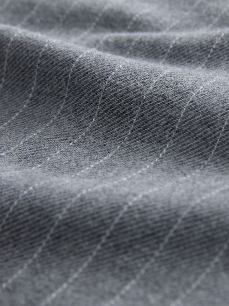 Grey Stripe Long Sleeve Brushed Oxford Shirt - Image 3 of 3