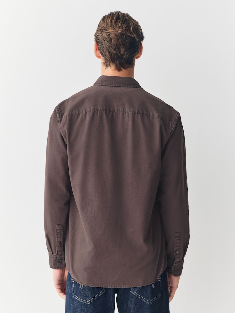 chocolate brown long sleeve dress shirt Margaux - The Ada