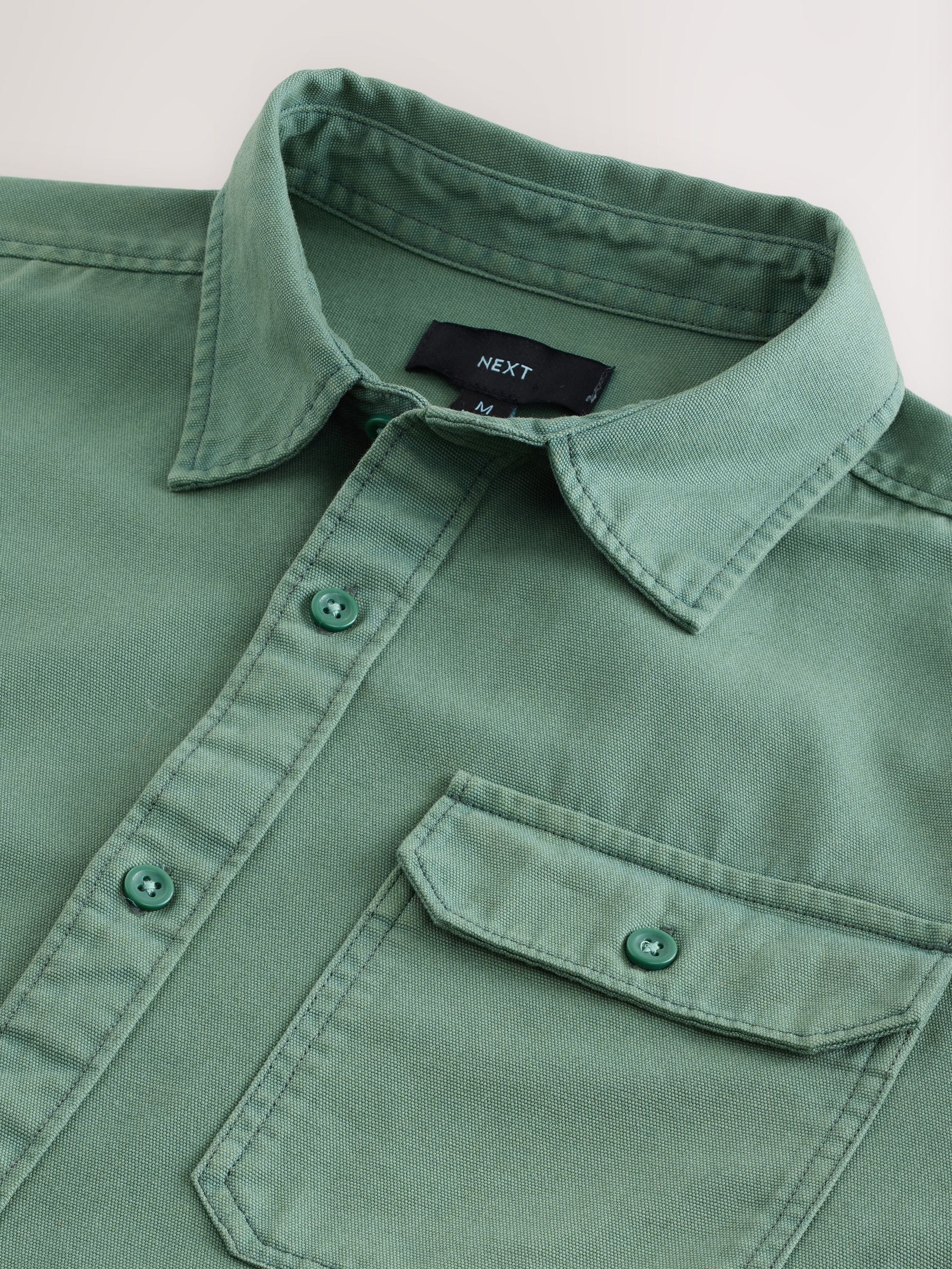 Buy Green Long Sleeve Garment Dyed Oxford Shirt from Next USA