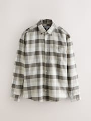 Neutral Brown Long Sleeve Check Shirt - Image 6 of 8