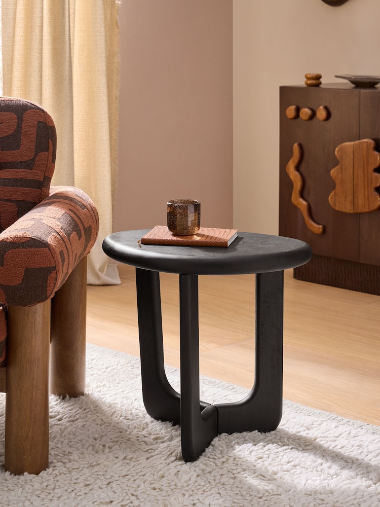 MADE.COM Black Mango Wood Arlo Side Table - Image 1 of 6