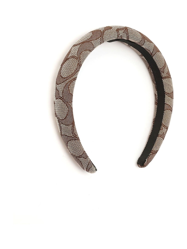 COACH Brown Signature C Headband - Image 1 of 4 COACH Brown Signature C Headband - Image 1 of 4