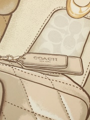 COACH Cream Stacked Tabby Printed Silk Square Scarf - Image 4 of 4