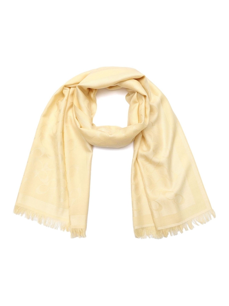 COACH Cream Bias Signature C Oblong Scarve - Image 2 of 3 COACH Cream Bias Signature C Oblong Scarve - Image 2 of 3