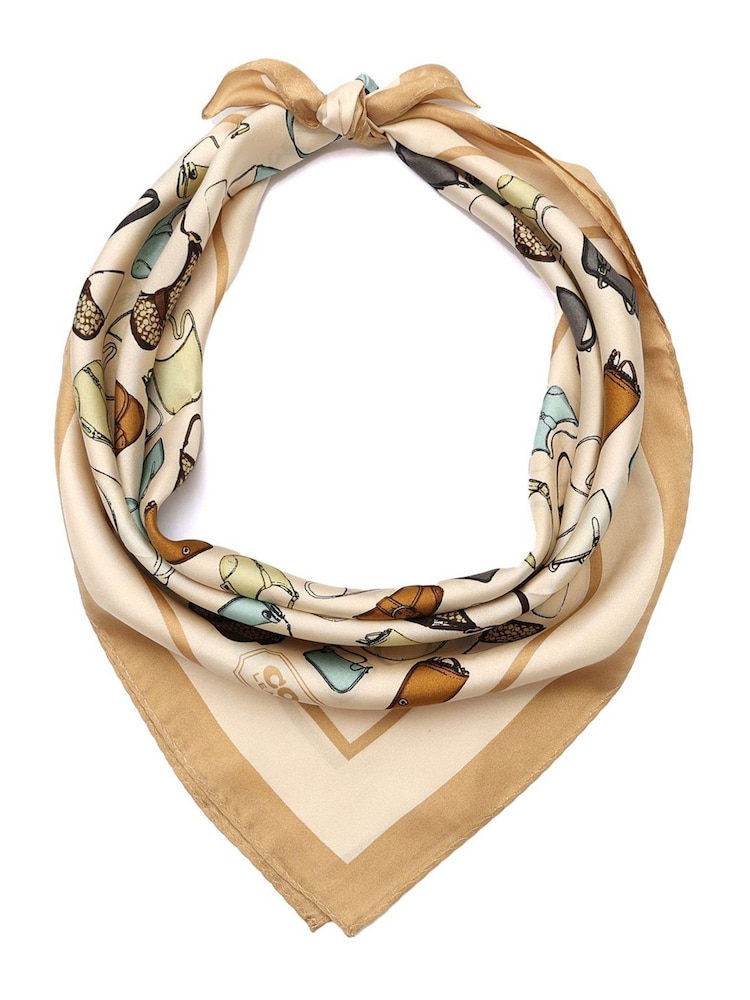 COACH Cream Originals Printed Silk Bandana - Image 1 of 4