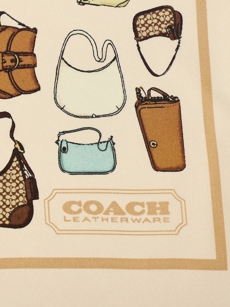 COACH Cream Originals Printed Silk Bandana - Image 4 of 4