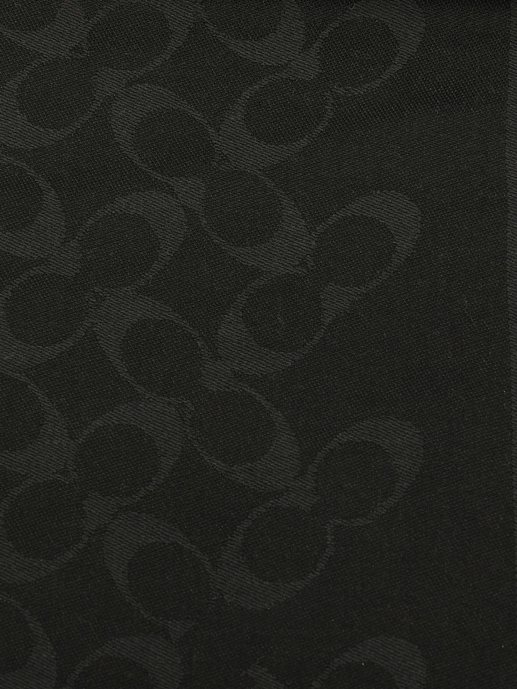 COACH Black Bias Signature C Oblong Scarve - Image 4 of 4 COACH Black Bias Signature C Oblong Scarve - Image 4 of 4