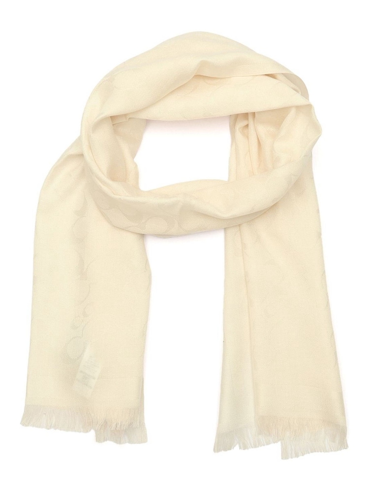 COACH Cream Bias Signature C Oblong Scarf - Image 1 of 4