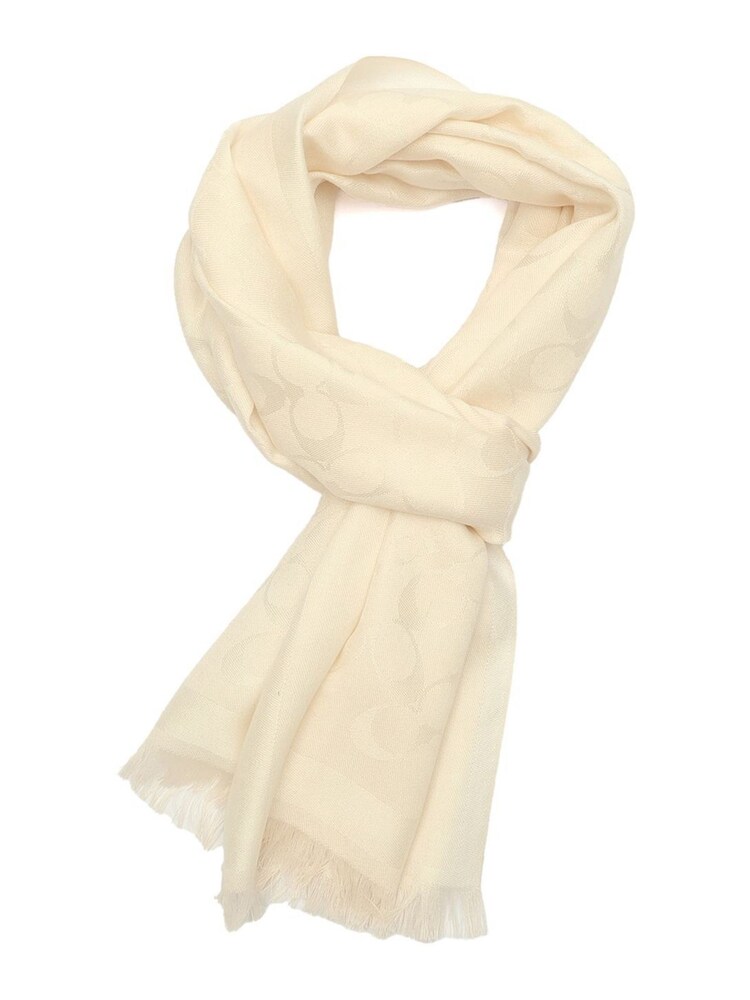 COACH Cream Bias Signature C Oblong Scarf