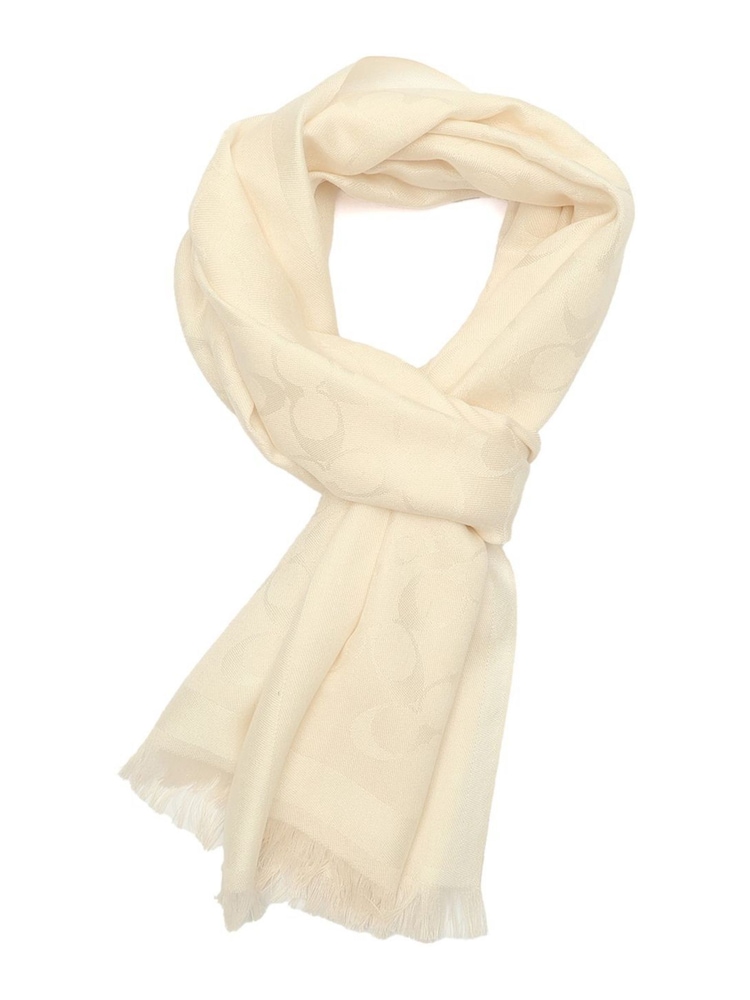COACH Cream Bias Signature C Oblong Scarf - Image 2 of 4 COACH Cream Bias Signature C Oblong Scarf - Image 2 of 4