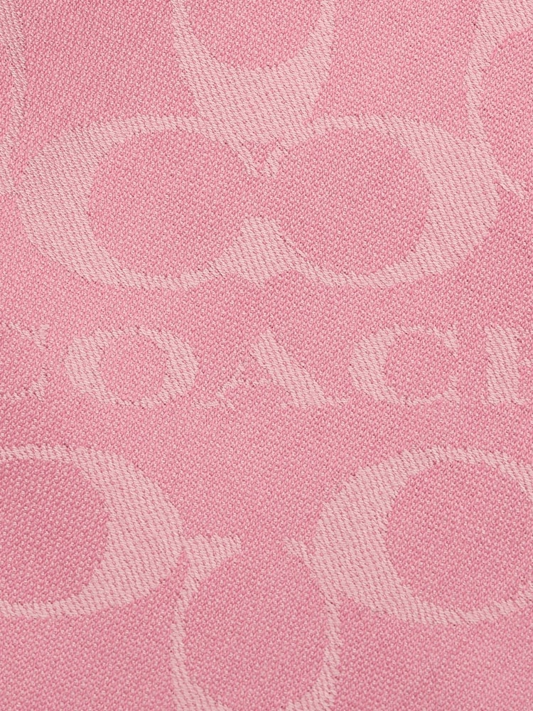 COACH Pink Bias Signature C Oblong Scarf - Image 4 of 4 COACH Pink Bias Signature C Oblong Scarf - Image 4 of 4