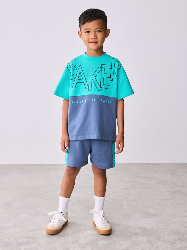 Baker by Ted Baker Colourblock T-Shirt And Shorts Set - Image 3 of 13