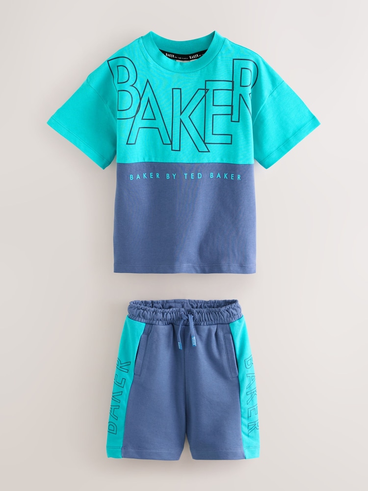 Baker by Ted Baker Colourblock T-Shirt And Shorts Set - Image 8 of 13