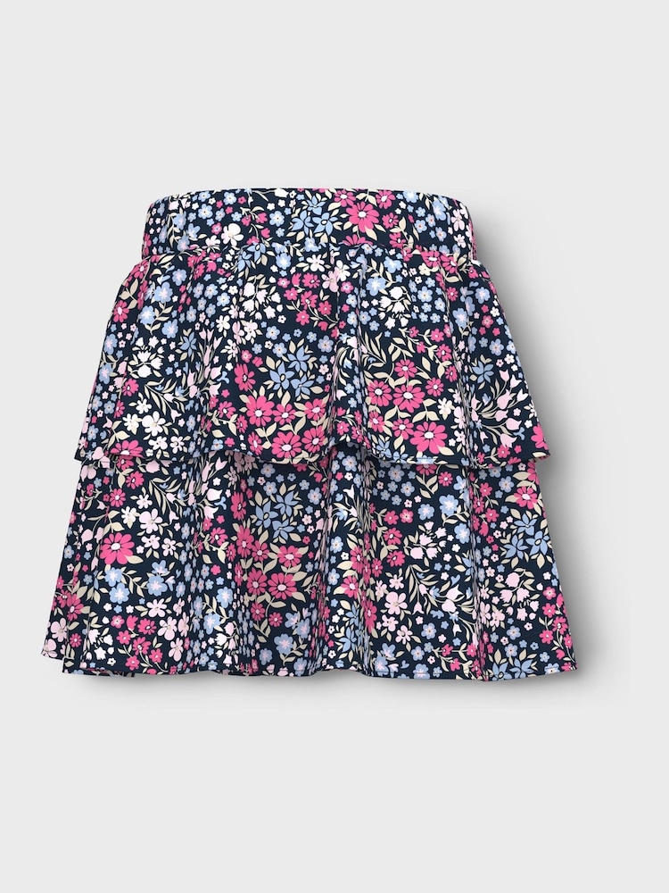 Name It Light Purple Floral Print Ruffle Skirt - Image 2 of 2
