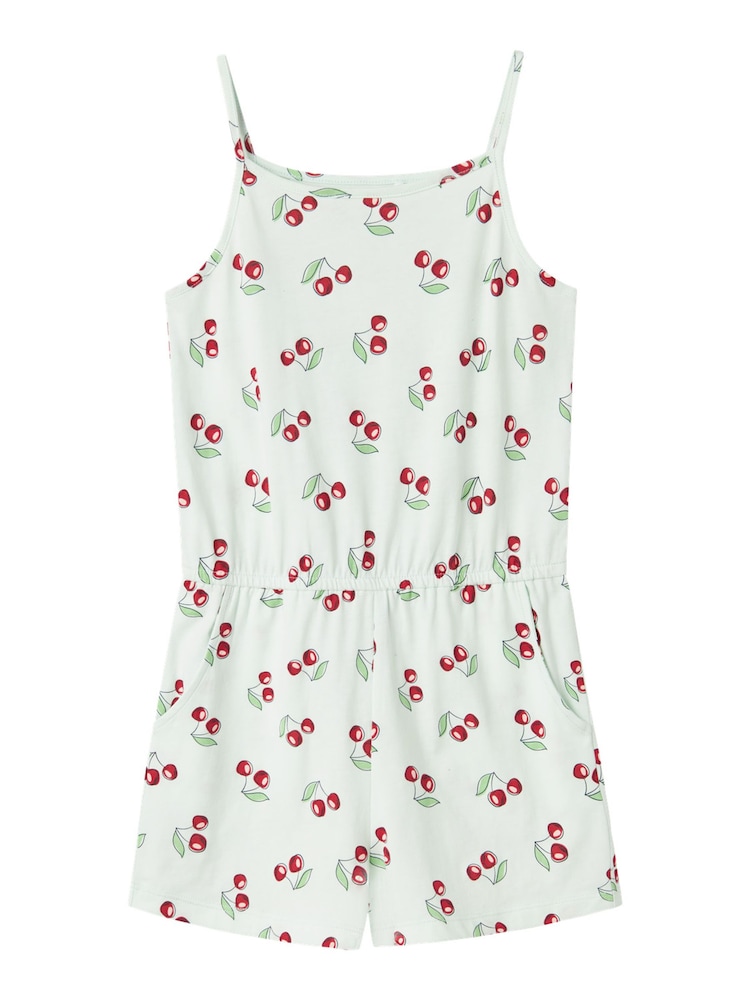 Name It Light Green Floral Printed Playsuit - Image 1 of 2