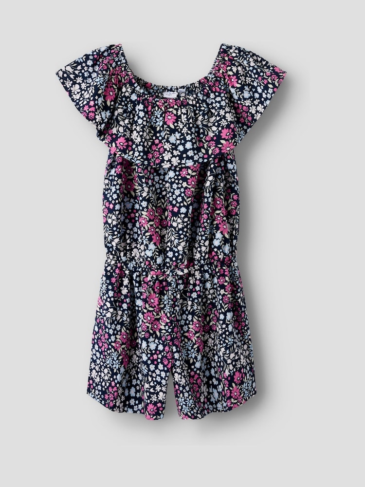 Name It Navy Floral Printed Playsuit - Image 1 of 3