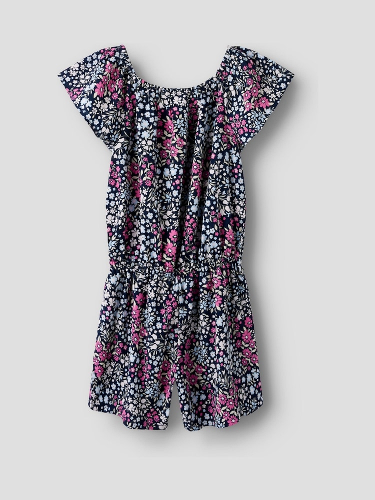Name It Navy Floral Printed Playsuit - Image 2 of 3