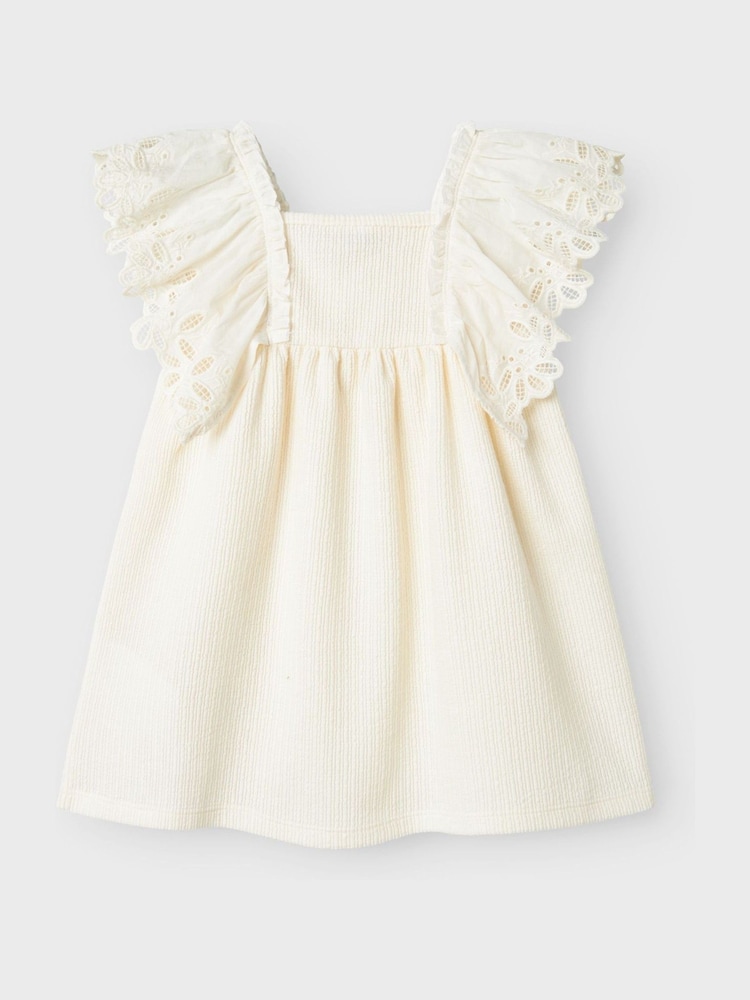 Name It White Lace Ribbed Cotton Sundress - Image 2 of 3