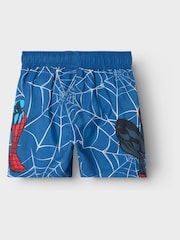 Name It Blue Marvel Spiderman Long Swim Shorts - Image 2 of 2