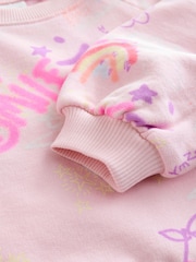 Pink/Purple Doodle Sweatshirt and Barrel Leg Joggers Set (3mths-7yrs) - Image 8 of 8