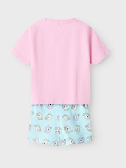 Name It Blue Unicorn Shorts Sleeve T-Shirt & Shorts Set - Image 2 of 2